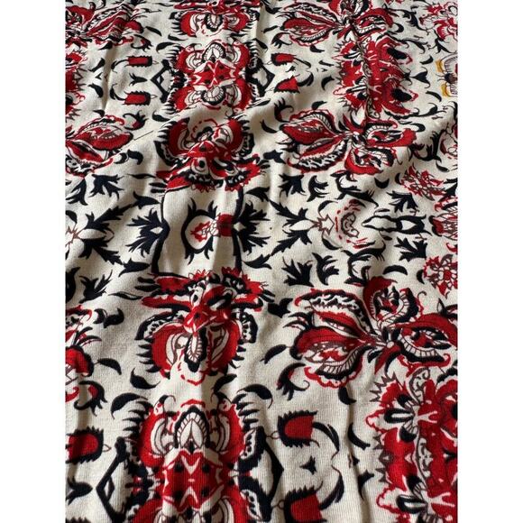 Fylo Blouse Medium Floral Paprika Short Sleeve NWT - Picture 2 of 8